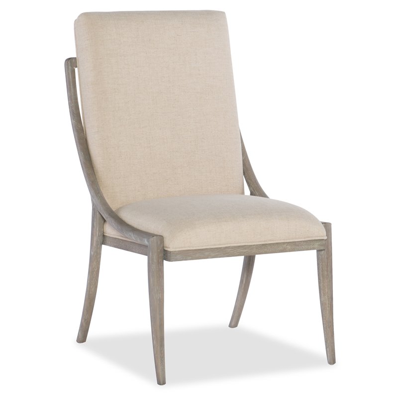 Bowery Hill Affinity Slope Side Chair in Kurtz Linen and Greige Oak Frame