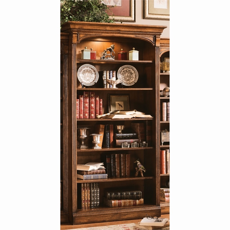 Bowery Hill Open Bookcase in Medium Cherry Hardwood with Adjustable Shelves