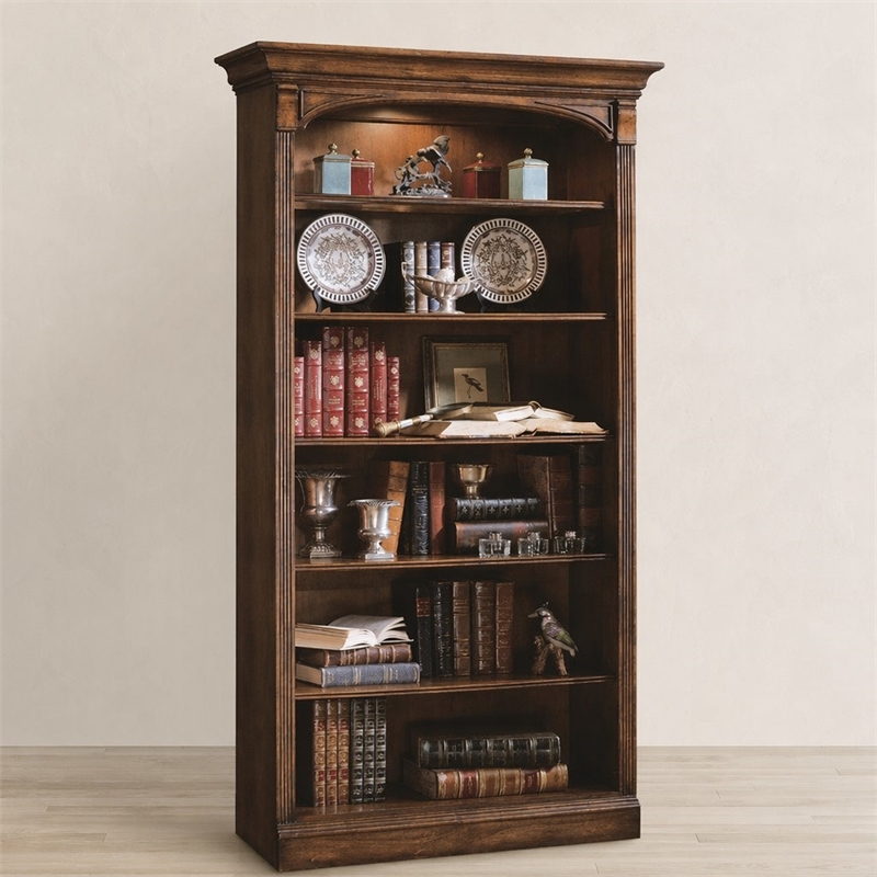 Bowery Hill Open Bookcase in Medium Cherry Hardwood with Adjustable Shelves