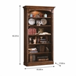 Bowery Hill Open Bookcase in Medium Cherry Hardwood with Adjustable Shelves
