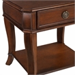 Bowery Hill Wooden End Table with Drawer and Shelf in Brown Cherry