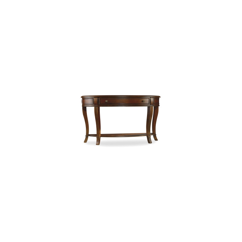Bowery Hill Wooden Sofa Table with Drawer and Shelf in Cherry Finish