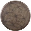 Bowery Hill Round Pedestal Dining Table in Walnut and Distressed White