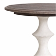Bowery Hill Round Pedestal Dining Table in Walnut and Distressed White