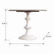 Bowery Hill Round Pedestal Dining Table in Walnut and Distressed White