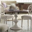 Bowery Hill Round Pedestal Dining Table in Walnut and Distressed White