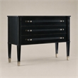 Bowery Hill Rowan Accent Chest with 3 Drawers in Black Finish