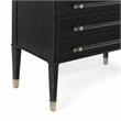 Bowery Hill Rowan Accent Chest with 3 Drawers in Black Finish