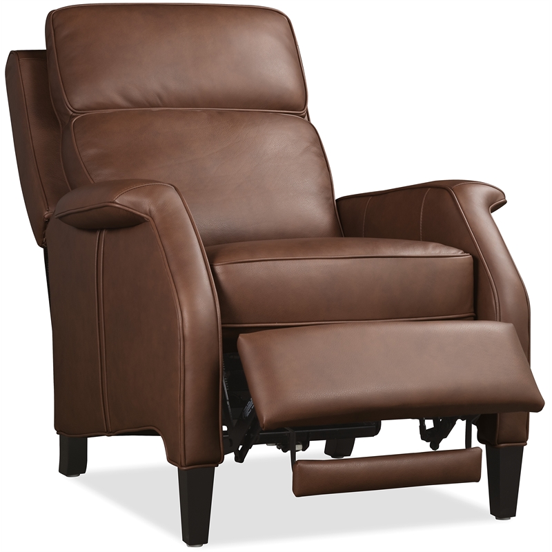Bowery Hill Wrenn Power Recliner with USB Port in Brown Leather