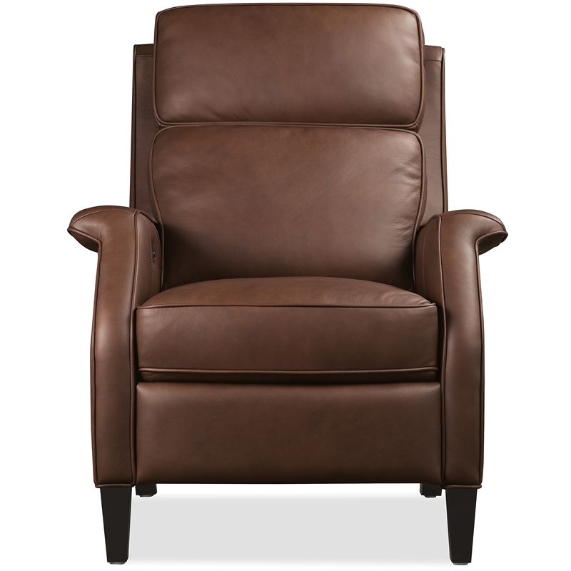Bowery Hill Wrenn Power Recliner with USB Port in Brown Leather