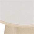 Bowery Hill Round Dining Table with Marble Top and Natural Wood Base