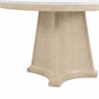 Bowery Hill Round Dining Table with Marble Top and Natural Wood Base
