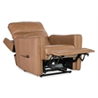 Bowery Hill Power Leather Recliner with Lift and Adjustable Features in Brown