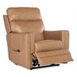 Bowery Hill Power Leather Recliner with Lift and Adjustable Features in Brown
