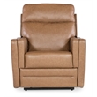 Bowery Hill Power Leather Recliner with Lift and Adjustable Features in Brown