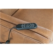 Bowery Hill Power Leather Recliner with Lift and Adjustable Features in Brown