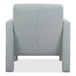 Bowery Hill Accent Chair in Blue Leather with Ladder Stitch Detail