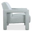 Bowery Hill Accent Chair in Blue Leather with Ladder Stitch Detail