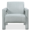 Bowery Hill Accent Chair in Blue Leather with Ladder Stitch Detail