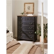 Bowery Hill 6-Drawer Chest in Distressed Black and Brown Finish