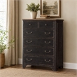 Bowery Hill 6-Drawer Chest in Distressed Black and Brown Finish