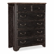 Bowery Hill 6-Drawer Chest in Distressed Black and Brown Finish
