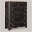 Bowery Hill 6-Drawer Chest in Distressed Black and Brown Finish