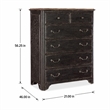 Bowery Hill 6-Drawer Chest in Distressed Black and Brown Finish