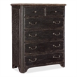 Bowery Hill 6-Drawer Chest in Distressed Black and Brown Finish