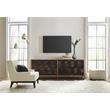 Bowery Hill Swirl Entertainment Console with Ventilated Panel in Medium Natural