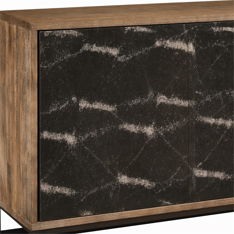Bowery Hill Swirl Entertainment Console with Ventilated Panel in Medium Natural