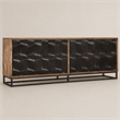 Bowery Hill Swirl Entertainment Console with Ventilated Panel in Medium Natural