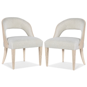 Bowery Hill Barrel Back Side Chair with Oak Veneer Back and Fabric Seat