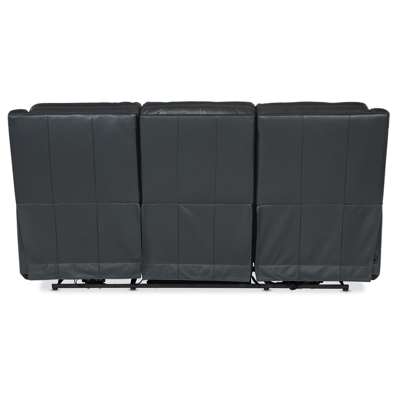Bowery Hill Zero Gravity Power Sofa with Blue Leather and USB Ports
