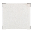 Bowery Hill Rectangle End Table with White Stone Top and Tapered Metal Legs