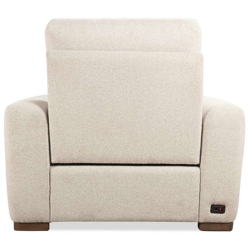 Bowery Hill Power Recliner with Headrest Control in Beige Upholstery