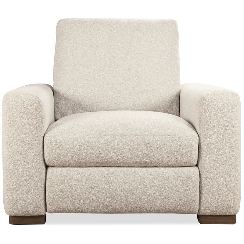 Bowery Hill Power Recliner with Headrest Control in Beige Upholstery