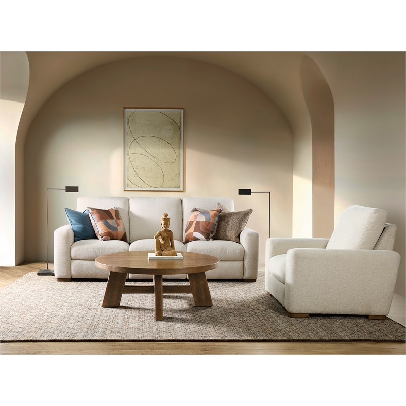Bowery Hill Power Recliner with Headrest Control in Beige Upholstery