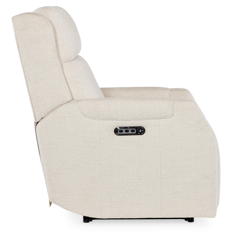 Bowery Hill Cream Fabric Zero Gravity Power Recliner with Headrest & USB