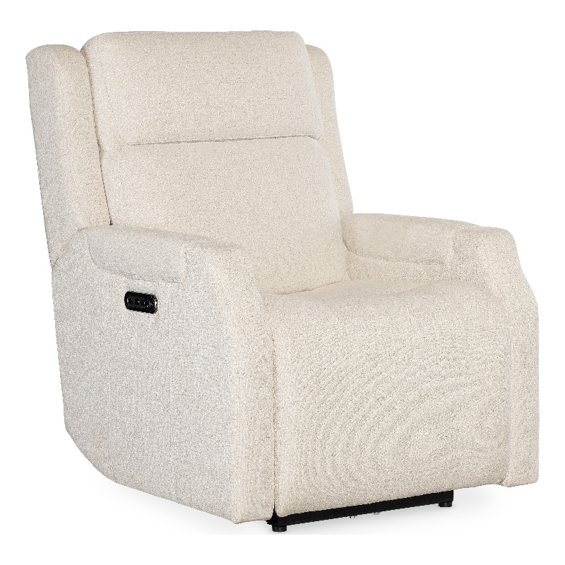 Bowery Hill Cream Fabric Zero Gravity Power Recliner with Headrest & USB