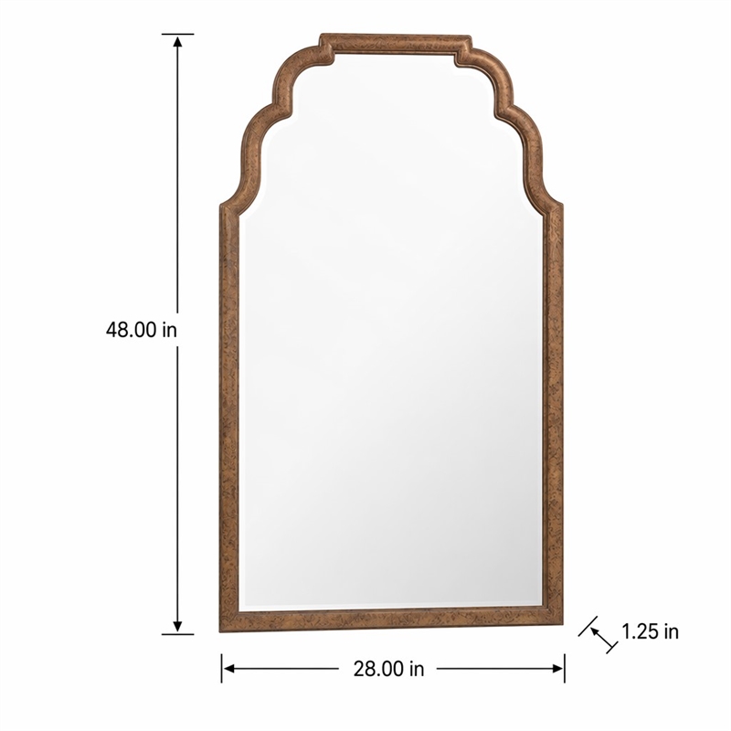 Bowery Hill Archives Tall Mirror with Natural Wood Frame