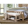 Bowery Hill Vineyard Row Upholstered Bed Bench in Beige Wood