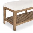 Bowery Hill Vineyard Row Upholstered Bed Bench in Beige Wood
