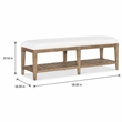 Bowery Hill Vineyard Row Upholstered Bed Bench in Beige Wood