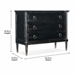 Bowery Hill 3-Drawer Wood Chest in Black Cherry Finish