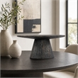 Bowery Hill Mango Wood Round Pedestal Cocktail Table in Black