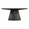 Bowery Hill Mango Wood Round Pedestal Cocktail Table in Black