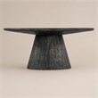 Bowery Hill Mango Wood Round Pedestal Cocktail Table in Black