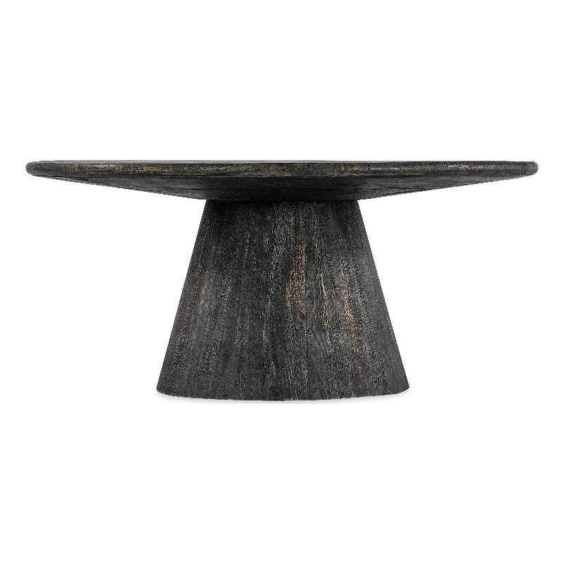 Bowery Hill Mango Wood Round Pedestal Cocktail Table in Black