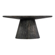 Bowery Hill Mango Wood Round Pedestal Cocktail Table in Black